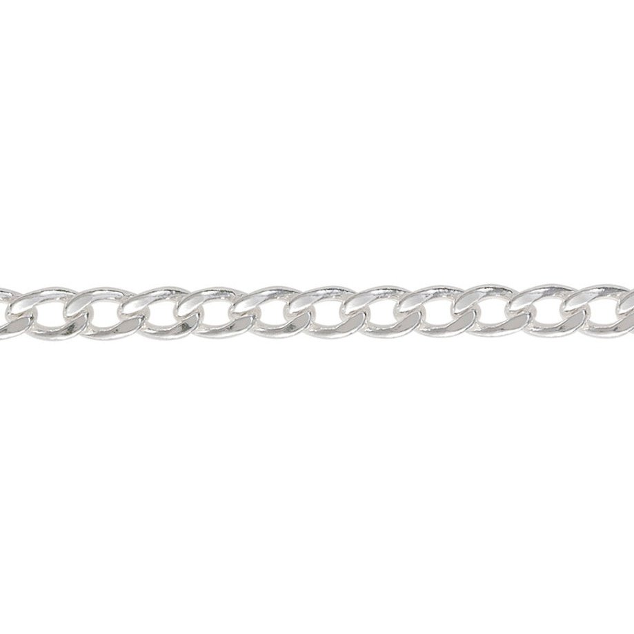 Gents Silver rolled curb chain