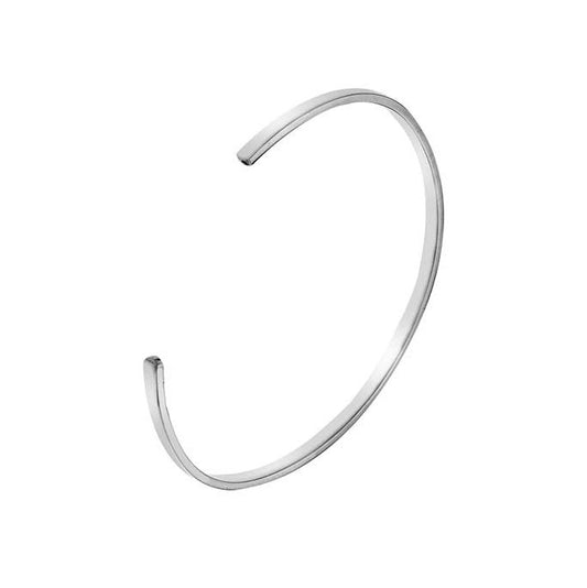 Silver rectangular profile torque bangle