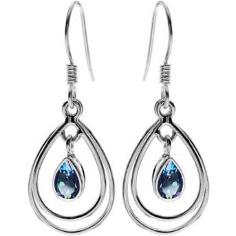 Silver and Mystic Topaz Drop Earrings