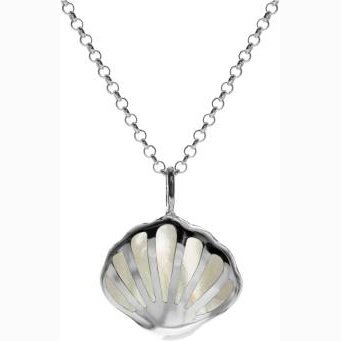 Silver and Mother of Pearl sea Shell pendant.