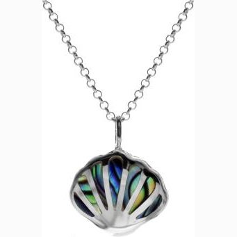 Silver and Paua Shell sea shell Design pendant.
