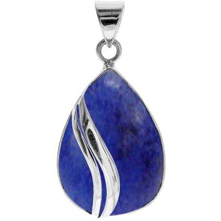 Silver and Lapis Lazuli teardrop pendant.