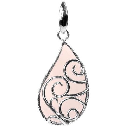 Silver and Rose Quartz teardrop pendant