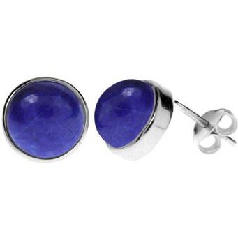 Silver & lapis lazuli 9mm stud earrings