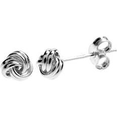 Silver Knot Stud Earrings.