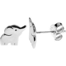 Silver Small Elephant Stud Earrings