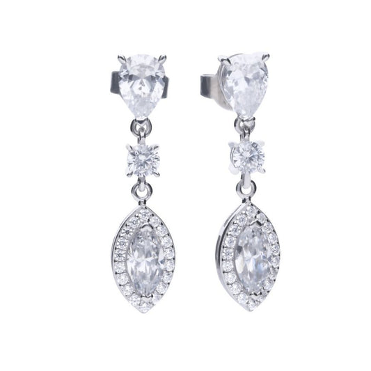 Diamonfire Marquise And Pave cubic Zirconia Drop Earrings