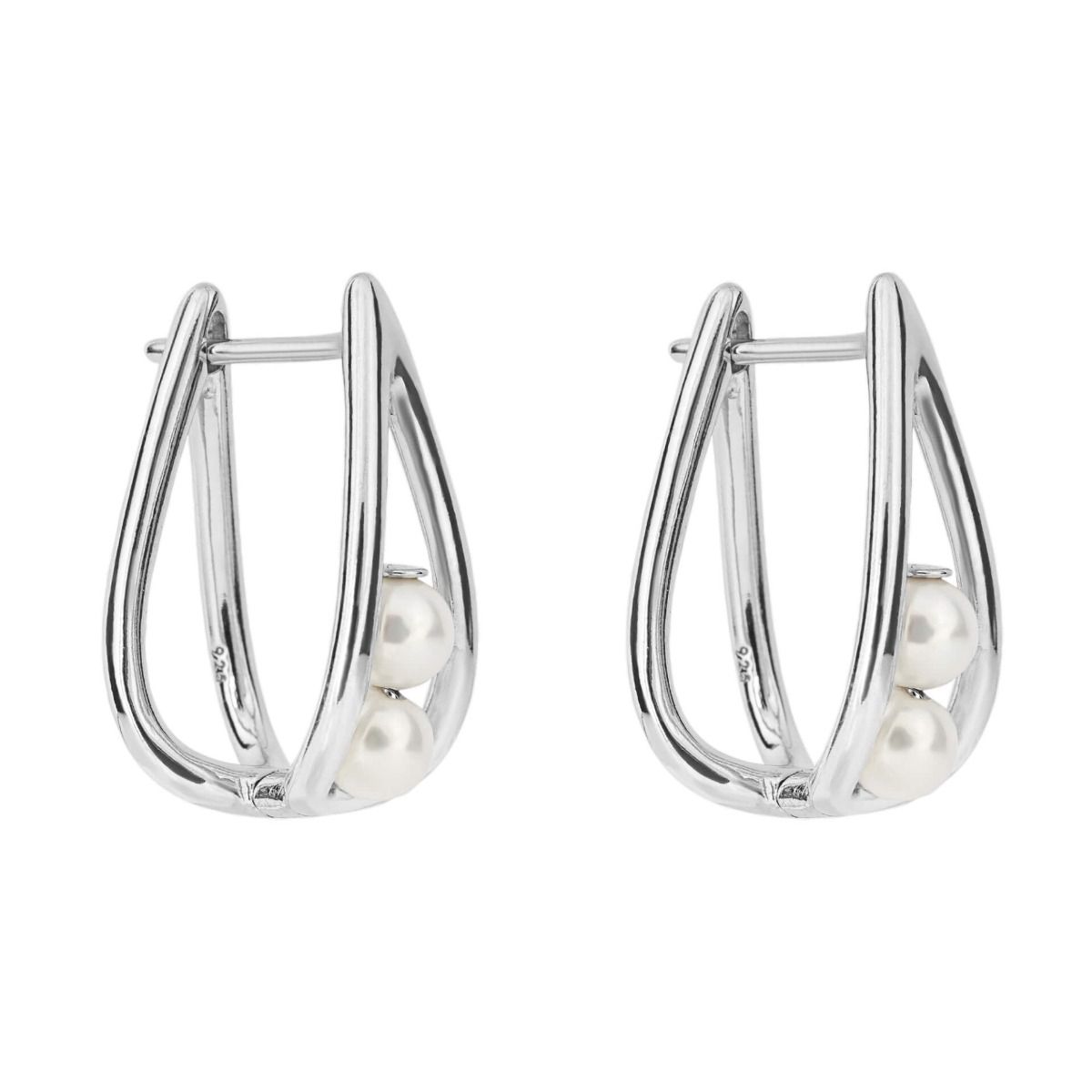 Fiorelli silver and shell pearl hoop earrings