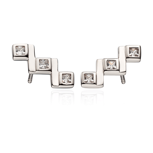 Fiorelli silver and cubic zirconia stud earrings