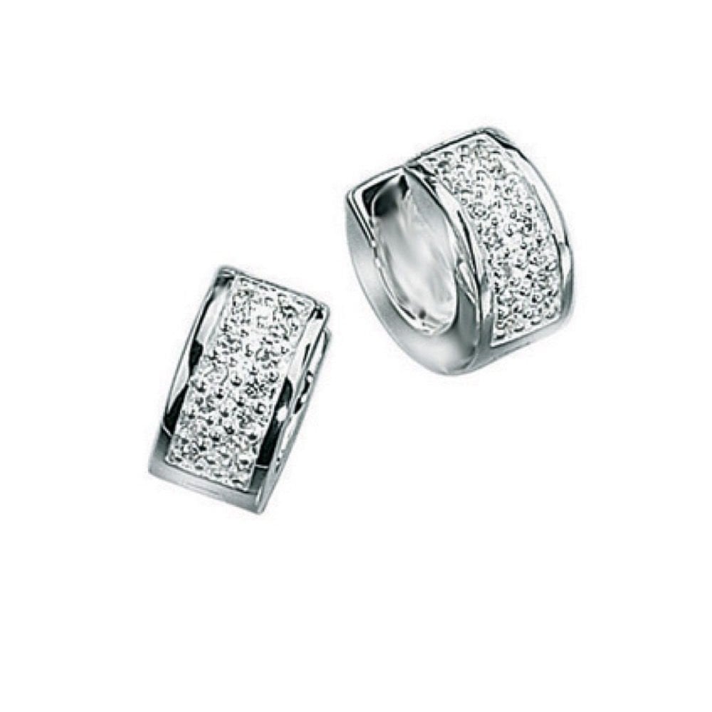 Gents Silver and Cubic Zirconia huggy earrings
