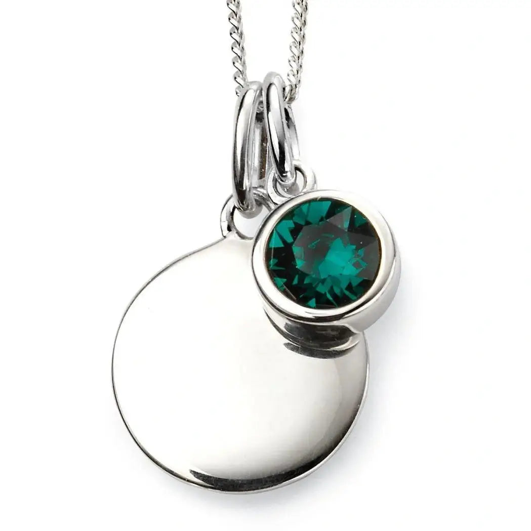 Silver and Crystal Birthstone Pendant - May