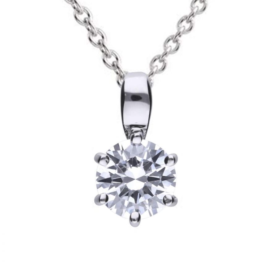 Silver And Cubic Zirconia round Pendant 1.00ct