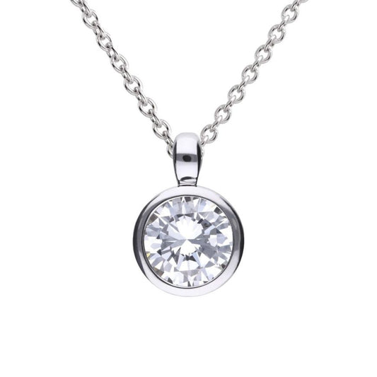 Diamonfire Silver And Cubic Zirconia rubset Pendant 0.75ct