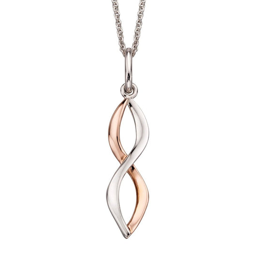 Fiorelli silver and rose gold plated detail infinity pendant
