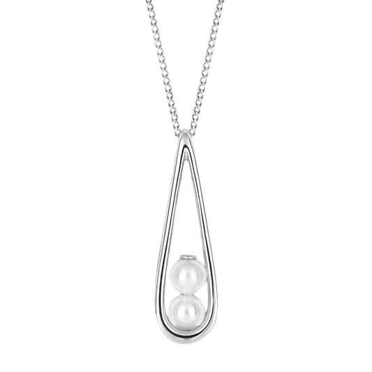 Fiorelli Silver And Shell Pearl teardrop pendant