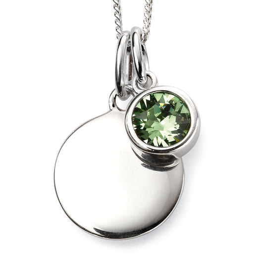Silver and Crystal Birthstone Pendant - August