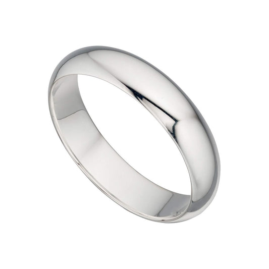 Silver plain band ring